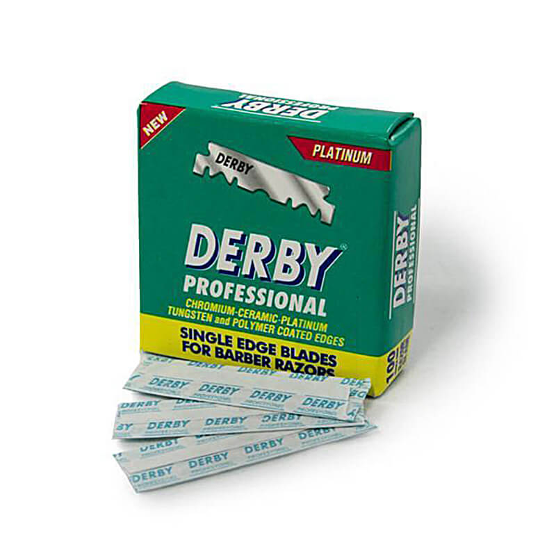 Derby Professional Chromium-Ceramic-Platinum Blades, 100 Single Edge Blades For Barber Razors