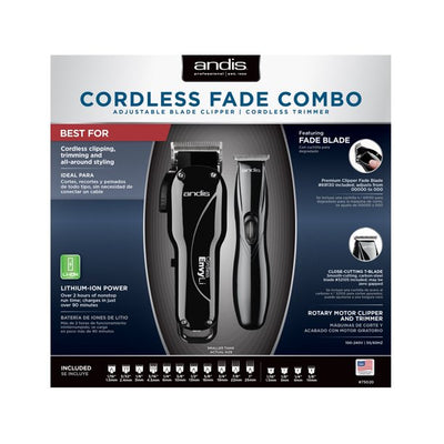 Andis Cordless Envy Li Fade Combo Blade Clipper & Cordless Trimmer