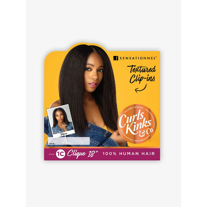 Sensationnel Textured Clip-Ins 100% Human Hair 1C Clique 18" (9 Pcs)