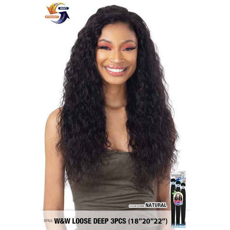 Naked Nature 100% Brazilian Virgin Remy Hair Wet & Wavy - 3 Pcs Loose Deep 18" 20" 22"