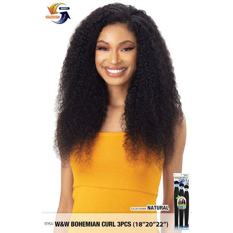 Naked Nature 100% Brazilian Virgin Remy Hair Wet & Wavy - 3 Pcs Bohemian Curl 18" 20" 22"
