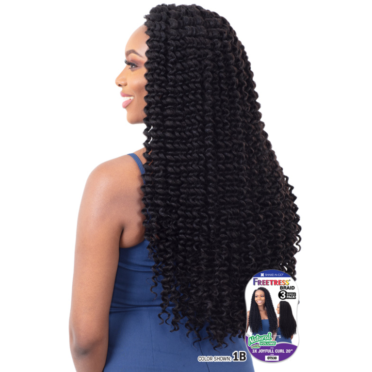Shake-N-Go Freetress 3X Joyfull Curl 3-Bundle Pack Braiding Hair 20"