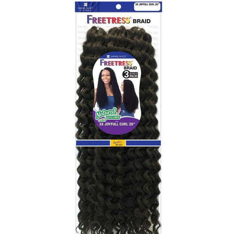 Shake-N-Go Freetress 3X Joyfull Curl 3-Bundle Pack Braiding Hair 20"