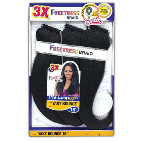 Shake-N-Go Freetress 3X Pre-Loop Yaki Bounce Crochet Braiding Hair 16"