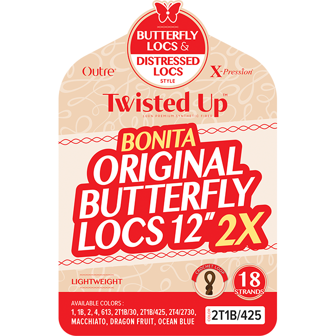 Outre X-Pression Twisted Up 2X Crochet Braid Bonita Original Butterfly Locs 12"