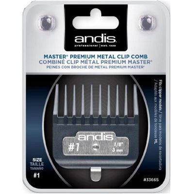 Andis Master Premium Metal Clip Comb Size #1, 1/8"
