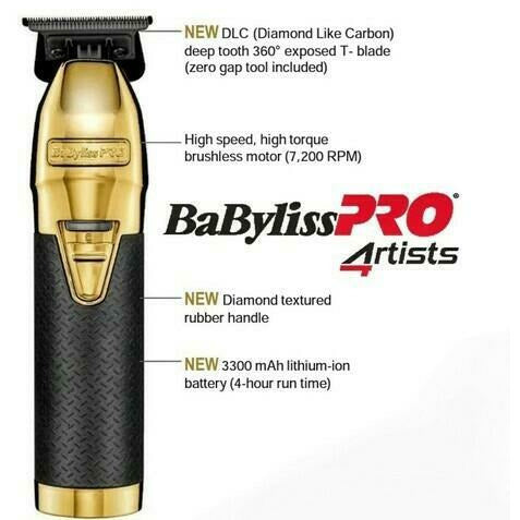 BaByliss PRO Combo - GOLDFX BOOST+ Clipper FX870GBP & Trimmer