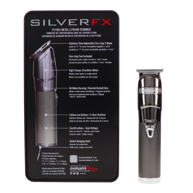 BaBylissPRO SilverFX Skeleton Outliner Silver Cordless Trimmer FX788RG
