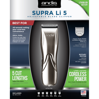 Andis Supra Li 5 Adjustable Blade Cordless Clipper