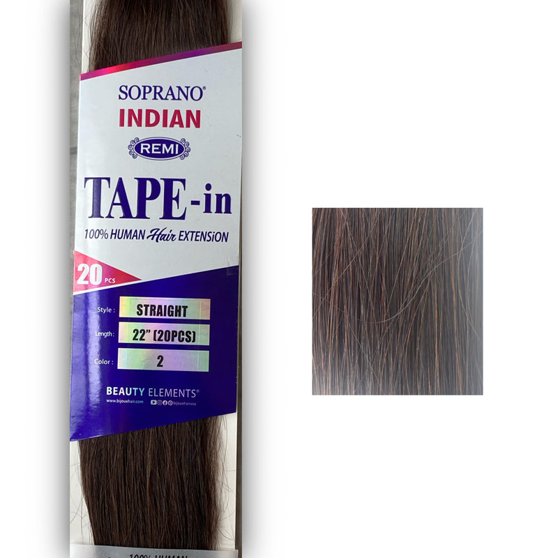 Soprano 100% Human Hair Extension - Indian Remi Tape-In - Straight 22" (20 Pcs)